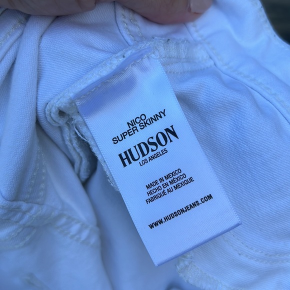Hudson Nico white super skinny distressed jeans size 24 - Picture 7 of 7